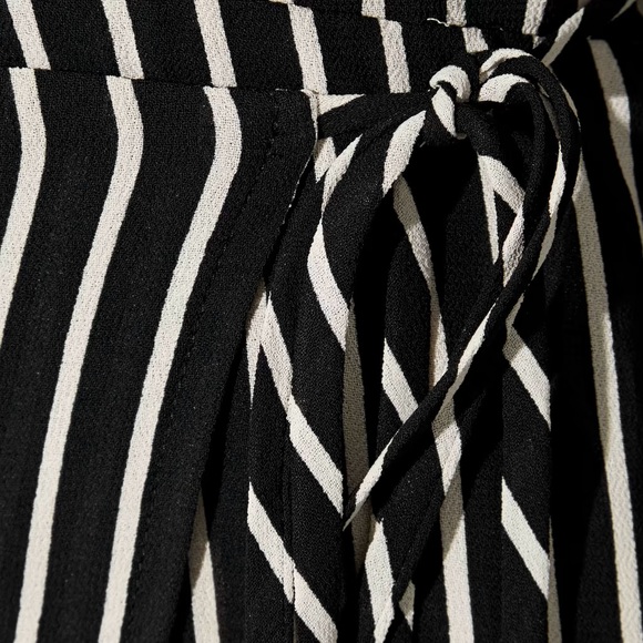 Reformation Salem Striped Crepe Wrap Dress - Picture 12 of 13
